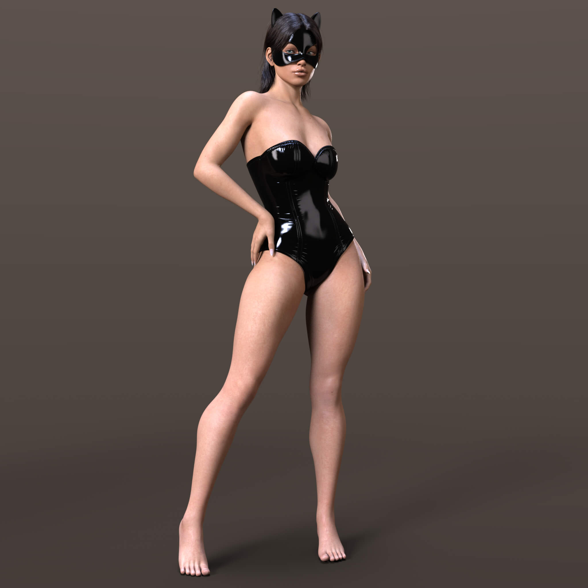 Corset 02v and Cat Mask G8F Daz Content