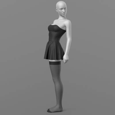 Corset Dress and Stockings G8 Female