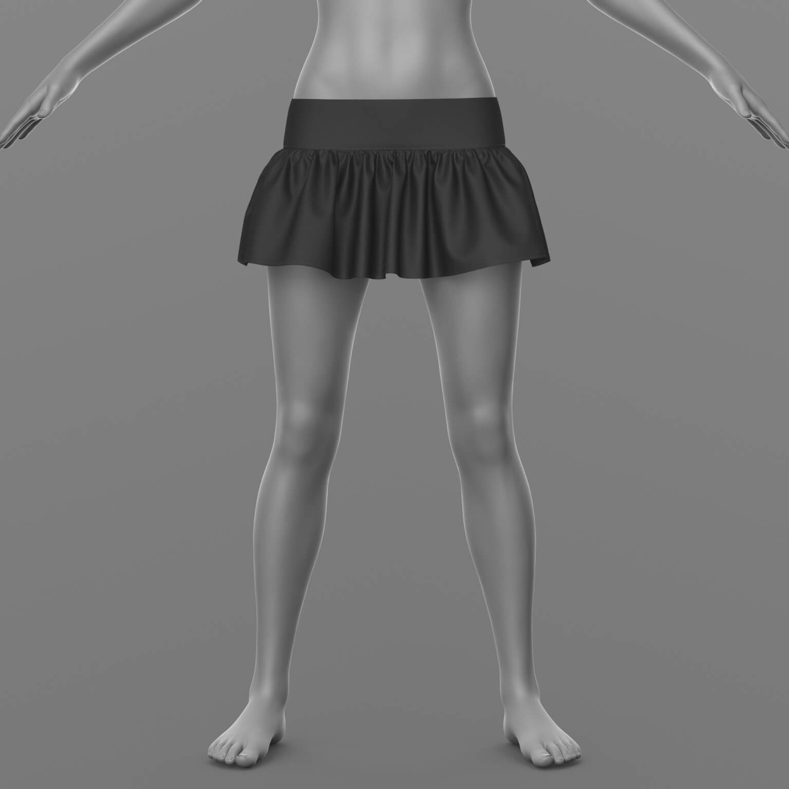 Crop Top Stockings Skirt and Sneakers G8 Female Daz Content
