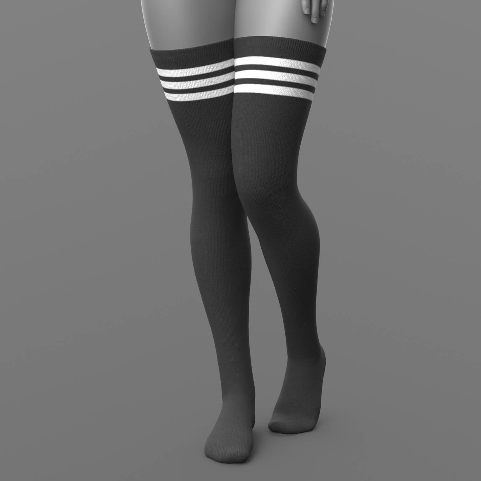 Crop Top Stockings Skirt and Sneakers G8 Female Daz Content