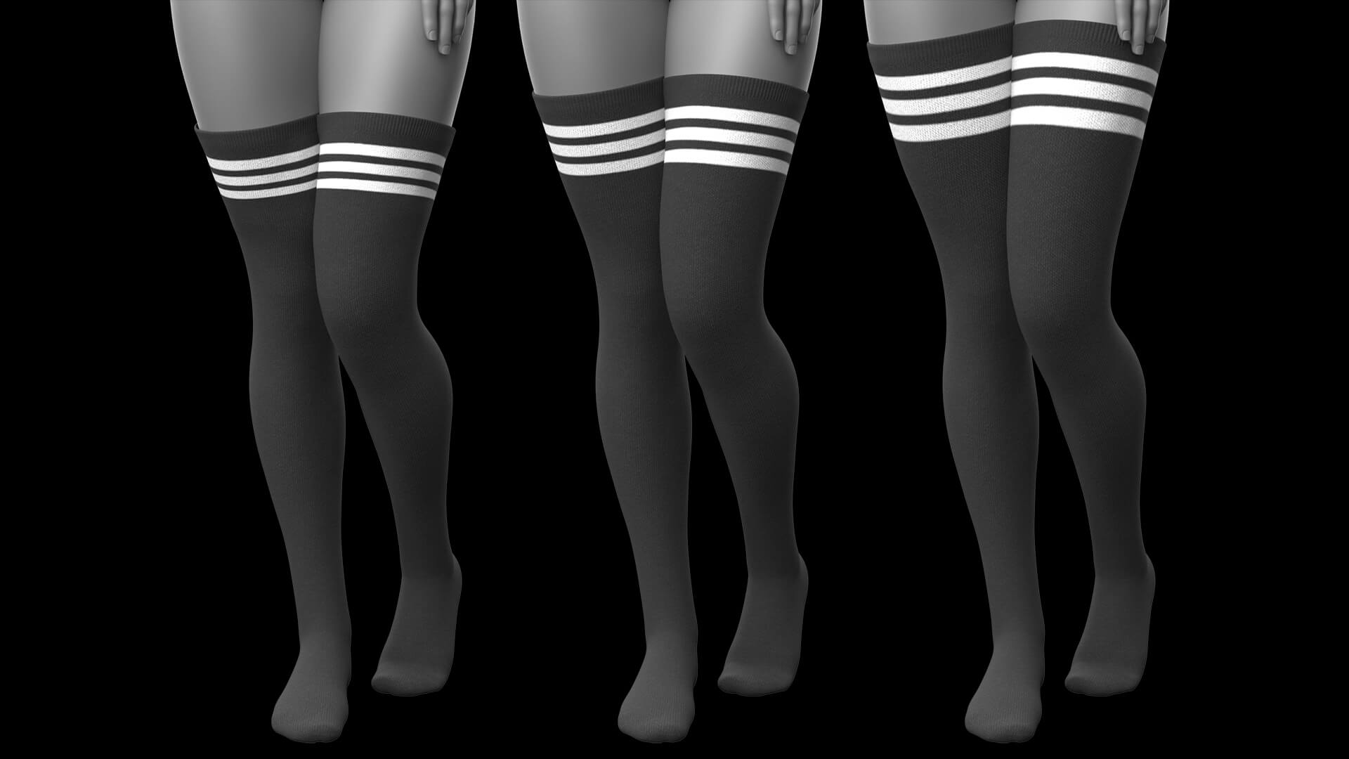 Crop Top Stockings Skirt and Sneakers G8 Female Daz Content