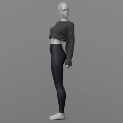 Cropped Sweatshirt and Leggings G8 Female