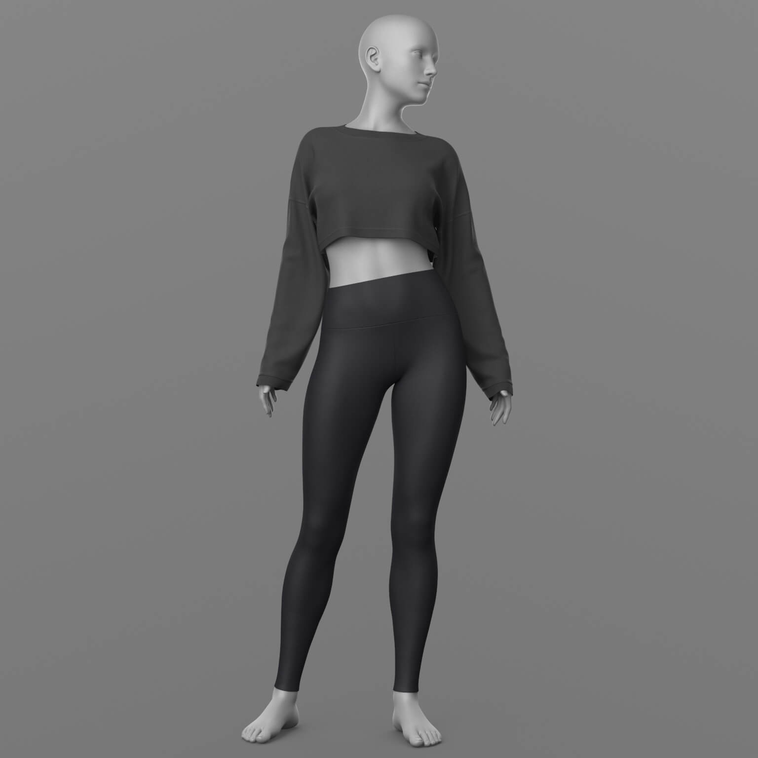 Cropped Sweatshirt Leggings Sneakers Sunglasses G8 Female Daz Content