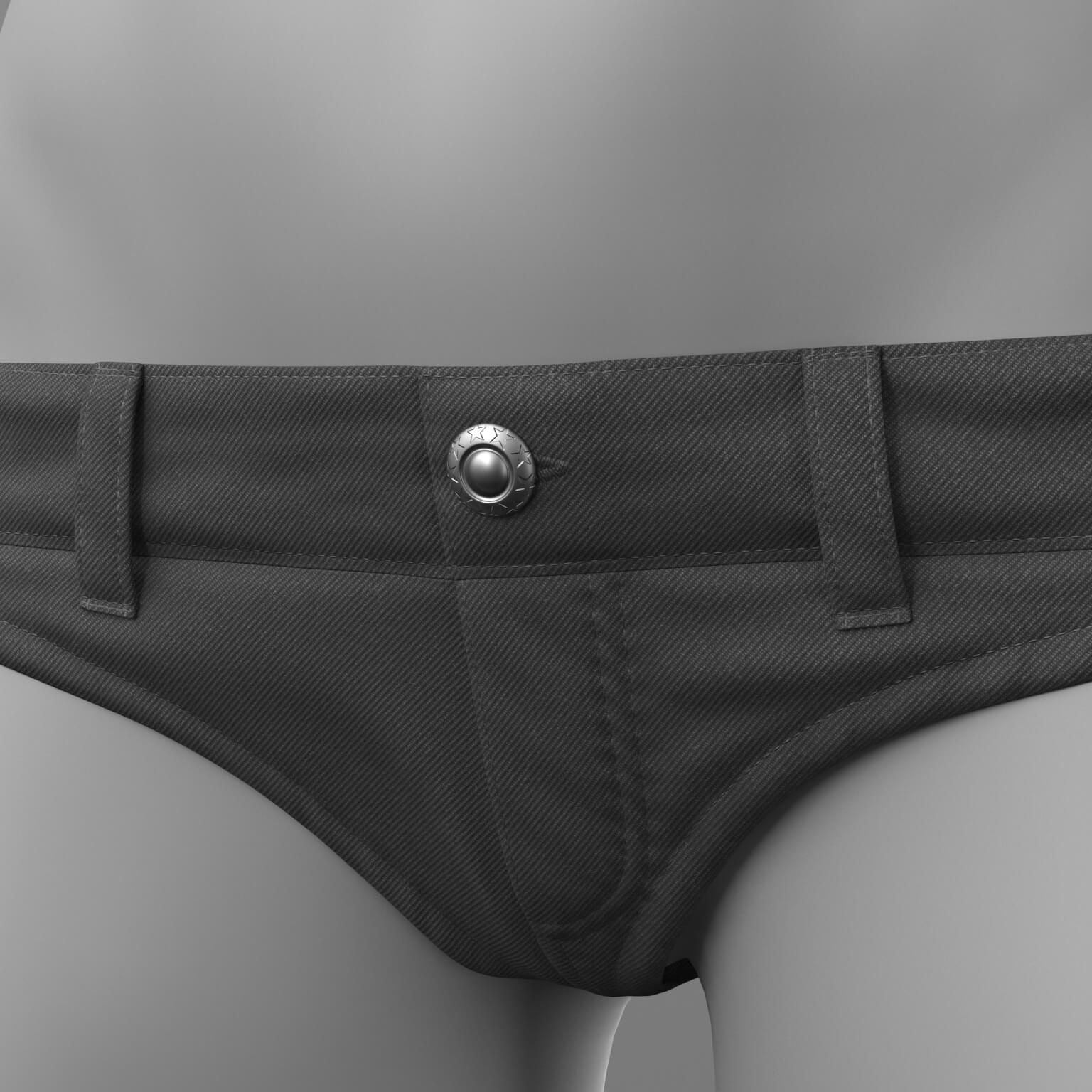 Shirt with Knot and Denim Panties G8 Female Daz Content