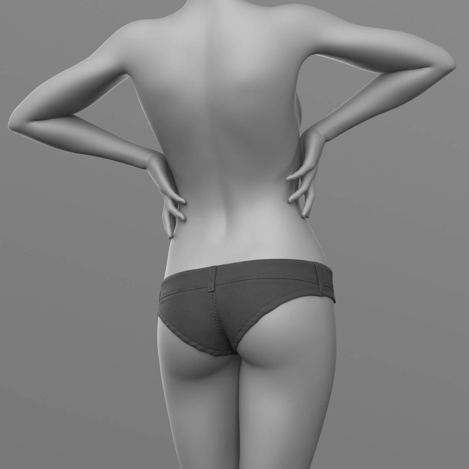 Shirt with Knot and Denim Panties G8 Female Daz Content