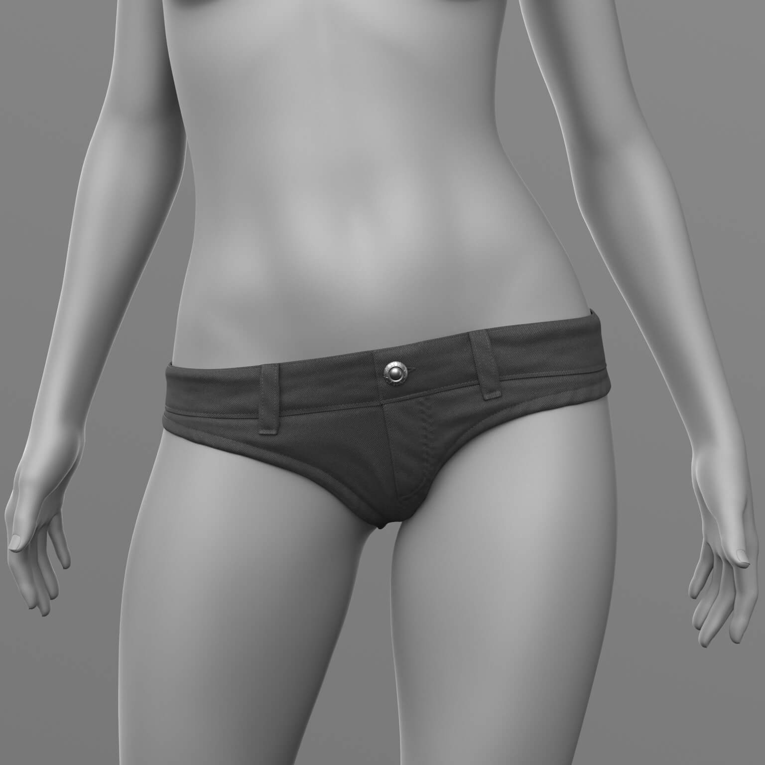 Shirt with Knot and Denim Panties G8 Female Daz Content