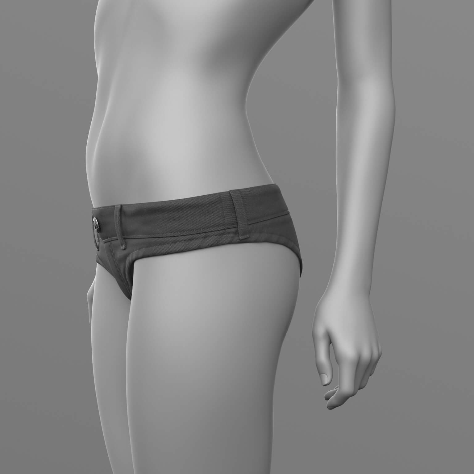 Shirt with Knot and Denim Panties G8 Female Daz Content