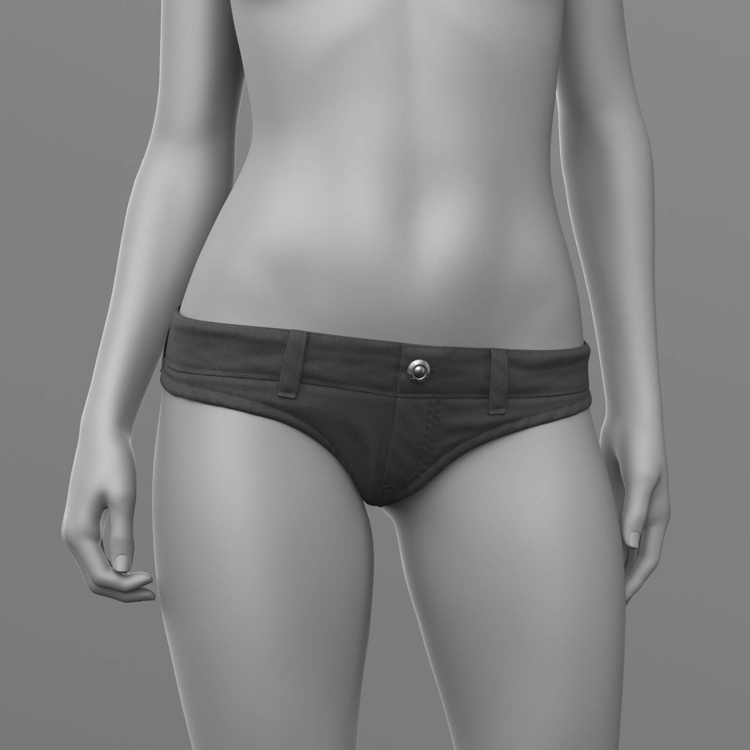 Shirt with Knot and Denim Panties G8 Female Daz Content