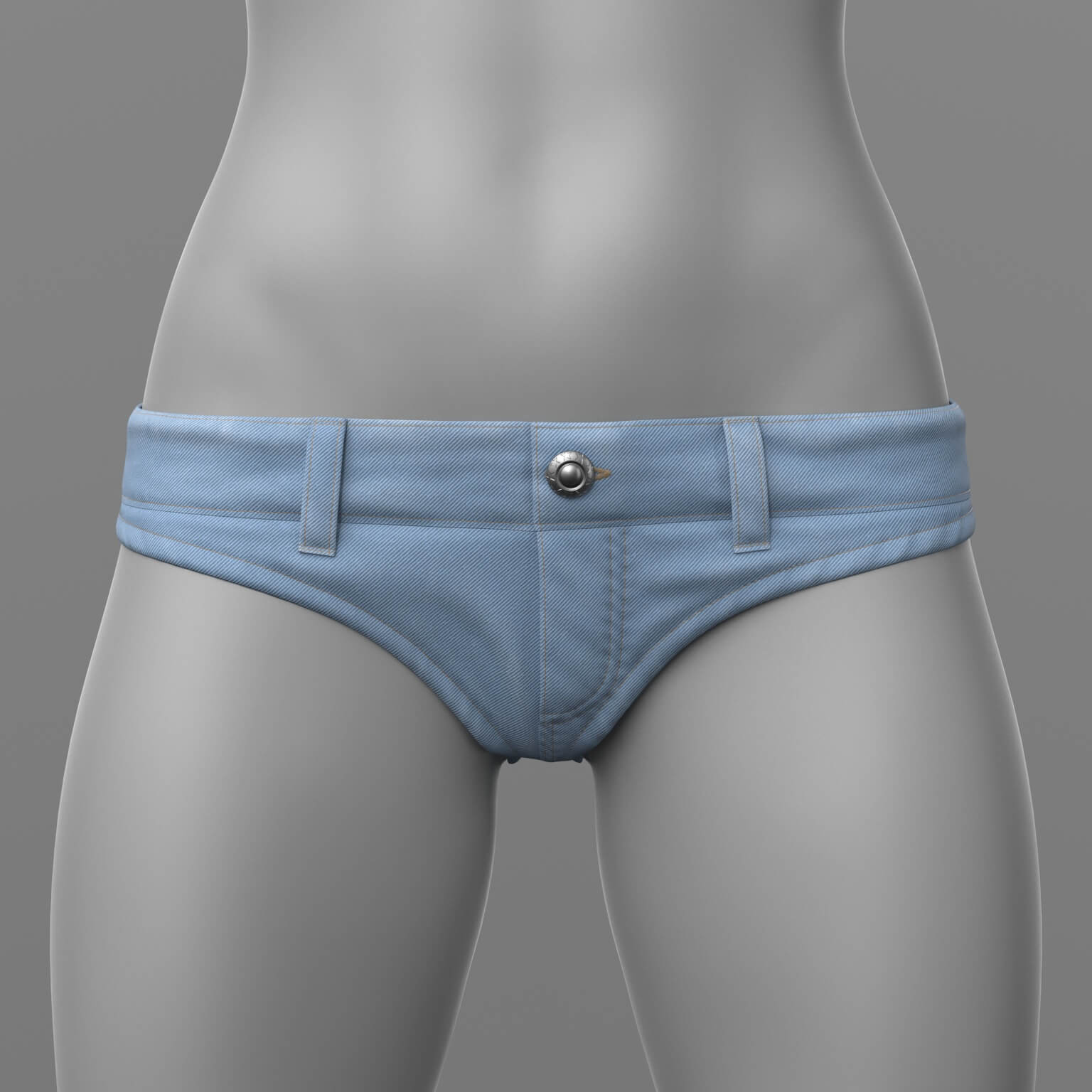Shirt with Knot and Denim Panties G8 Female Daz Content