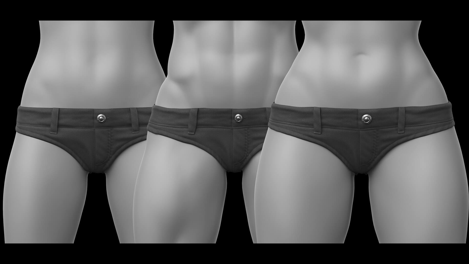 Shirt with Knot and Denim Panties G8 Female Daz Content