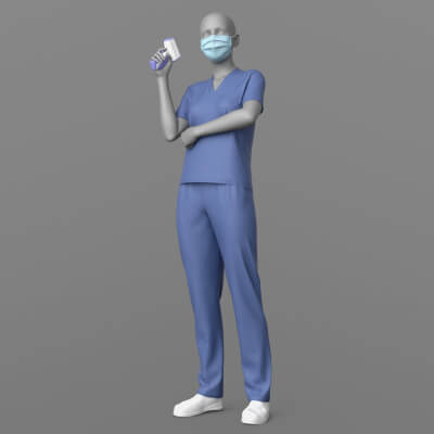Doctor Clothes Mask Thermometer G8 Female