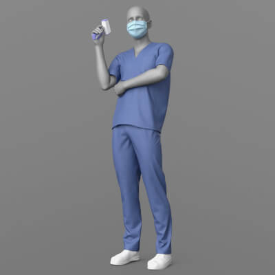 Doctor Clothes Mask Thermometer G8 Male