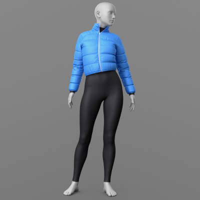 Down Jacket Leggings Long Sleeve Top G8 Female