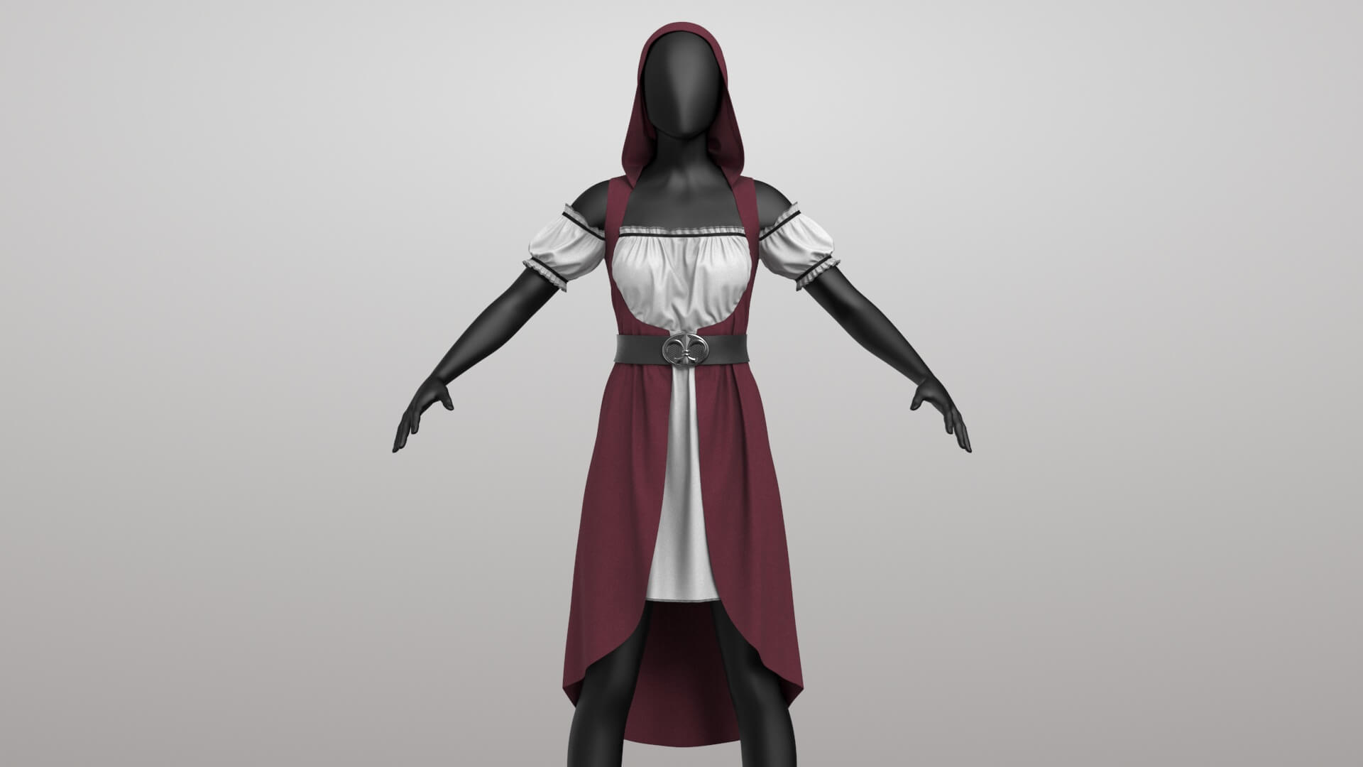Dress with Hood 3D Model