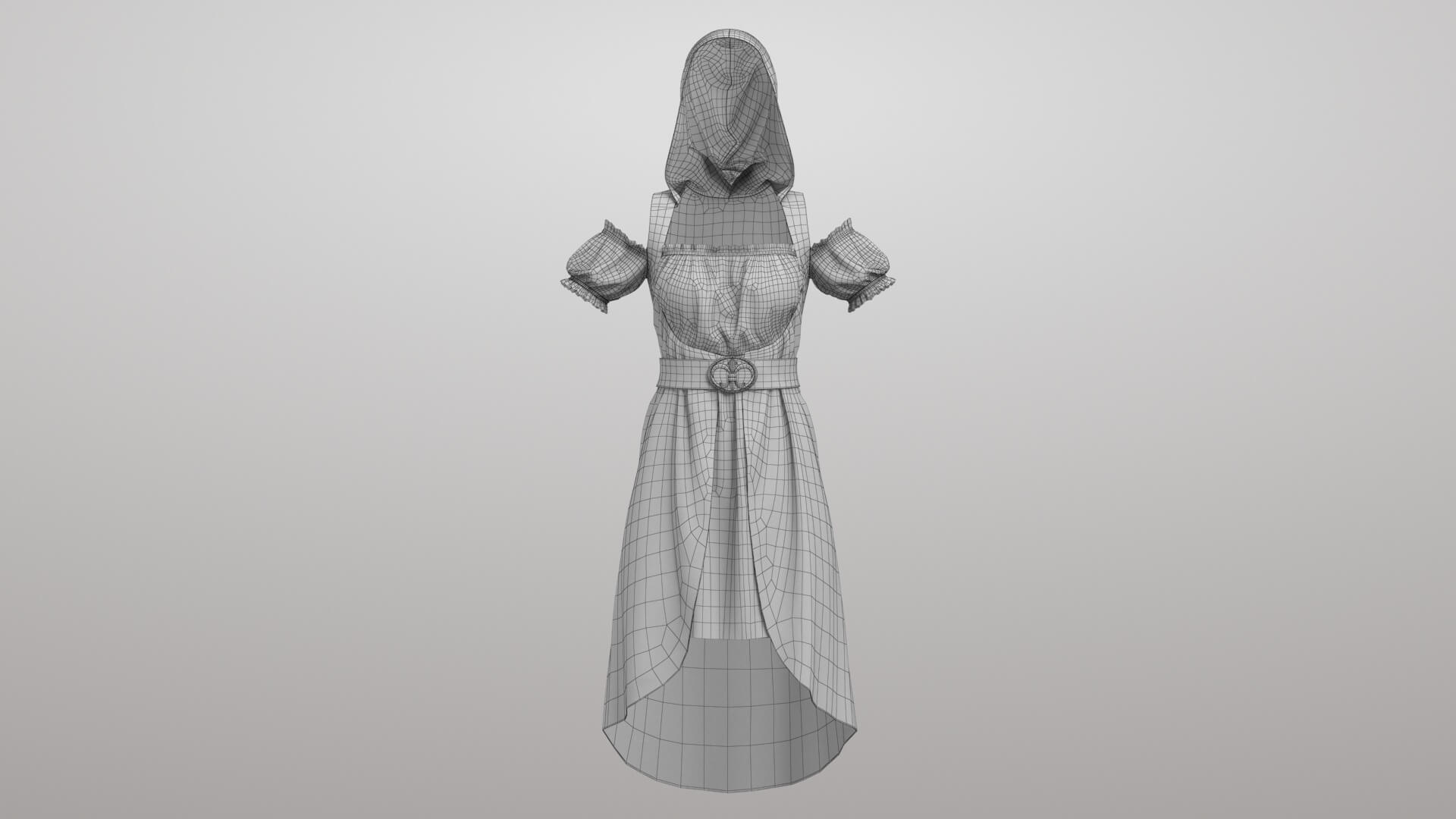 Dress with Hood 3D Model