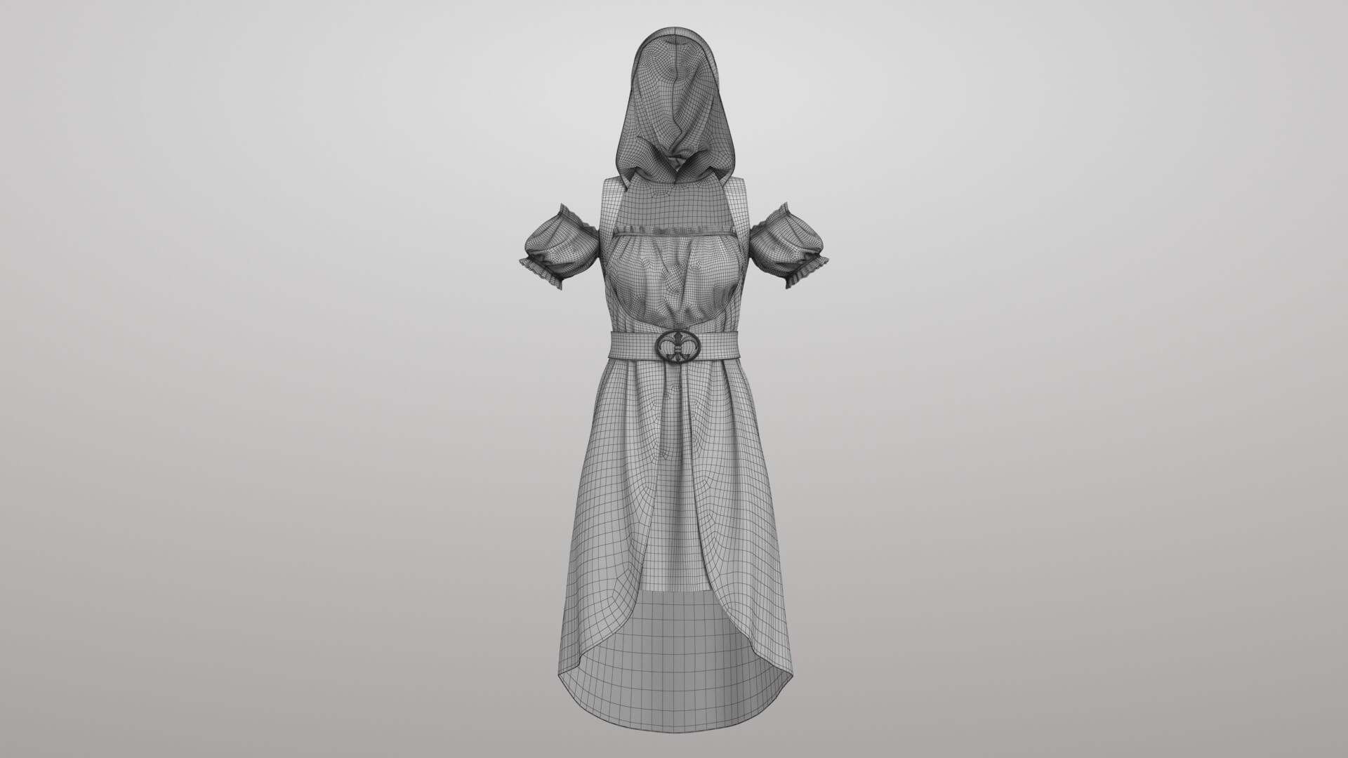 Dress with Hood 3D Model