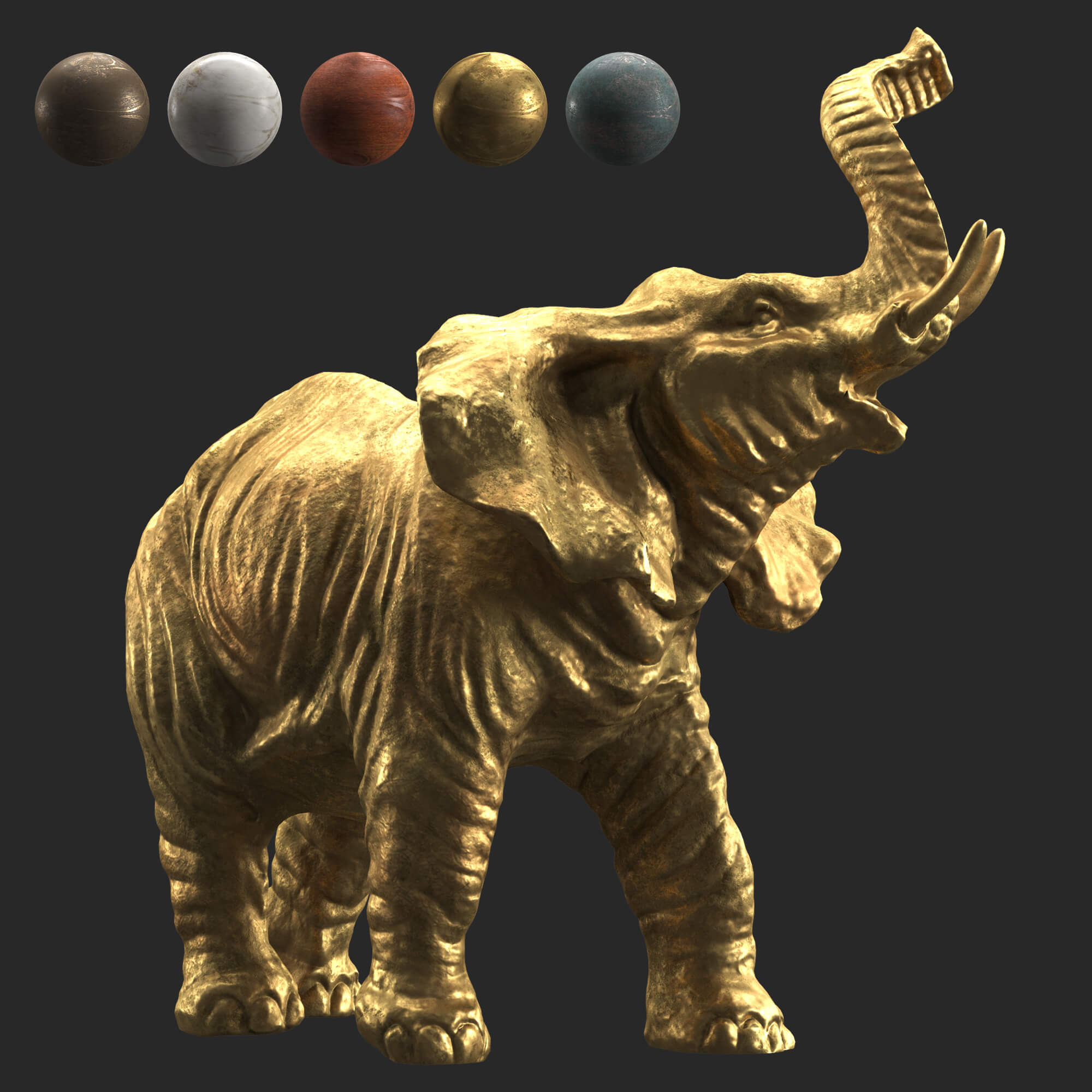 Elephant Sculpture Props Daz Content