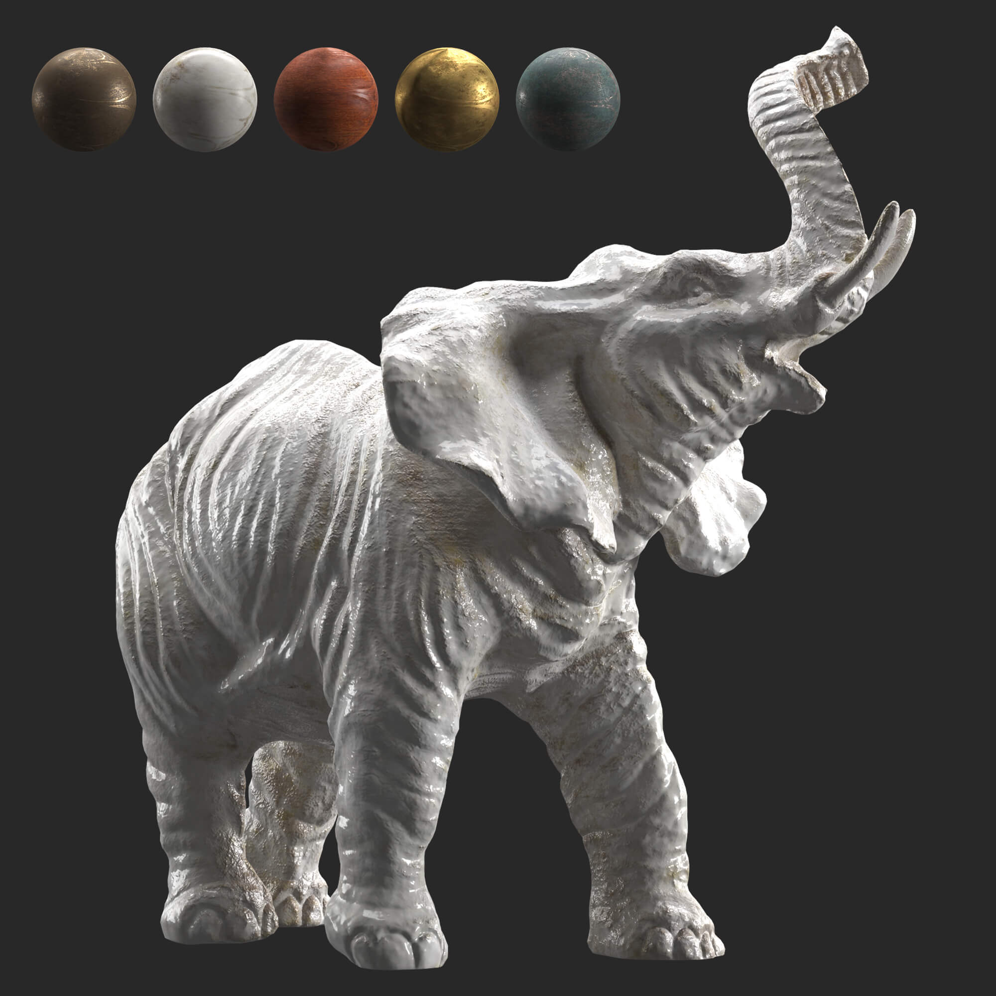 Elephant Sculpture Props Daz Content