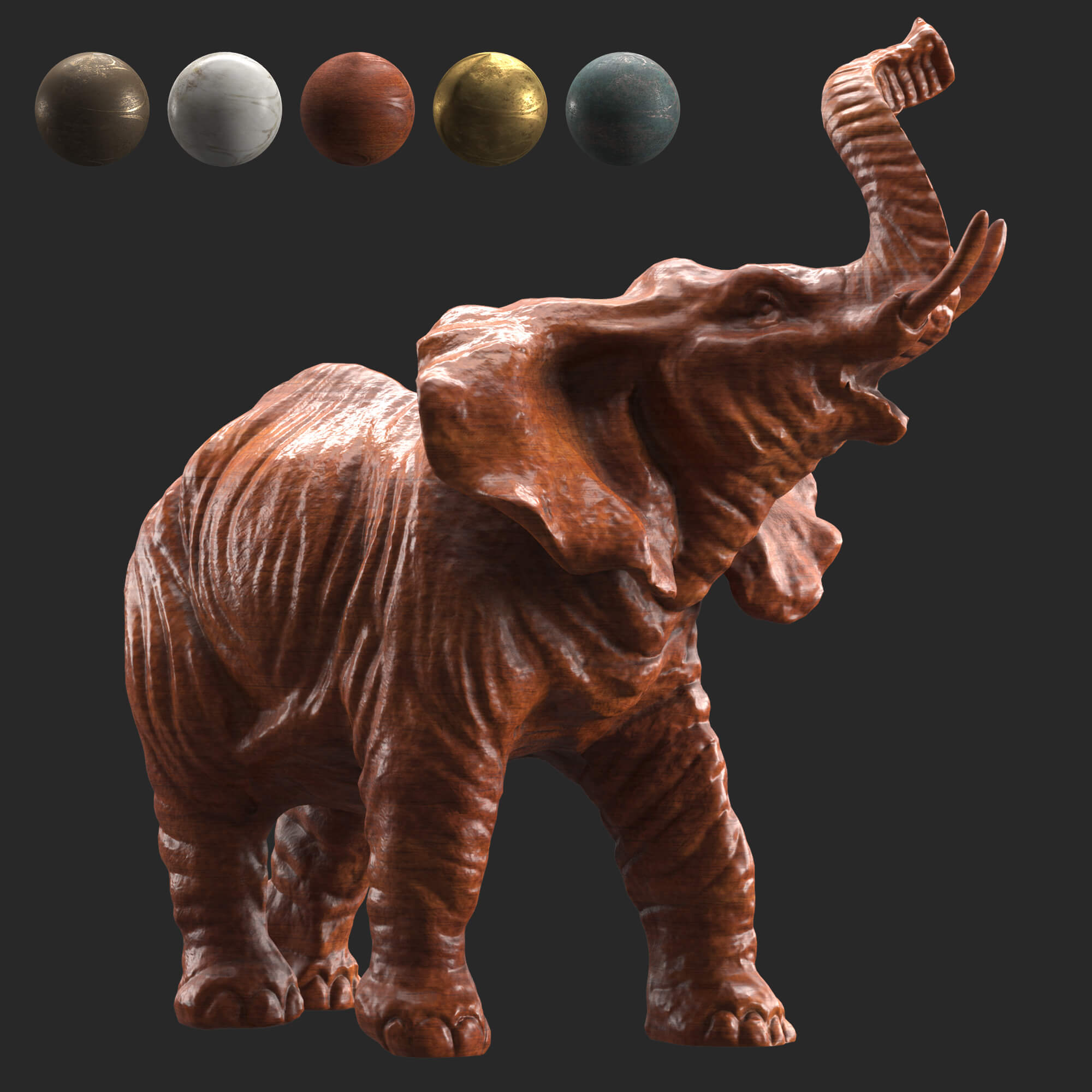Elephant Sculpture Props Daz Content