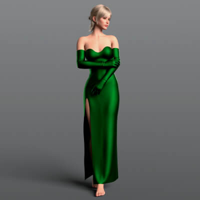 Evening Dress 01v and Gloves G9