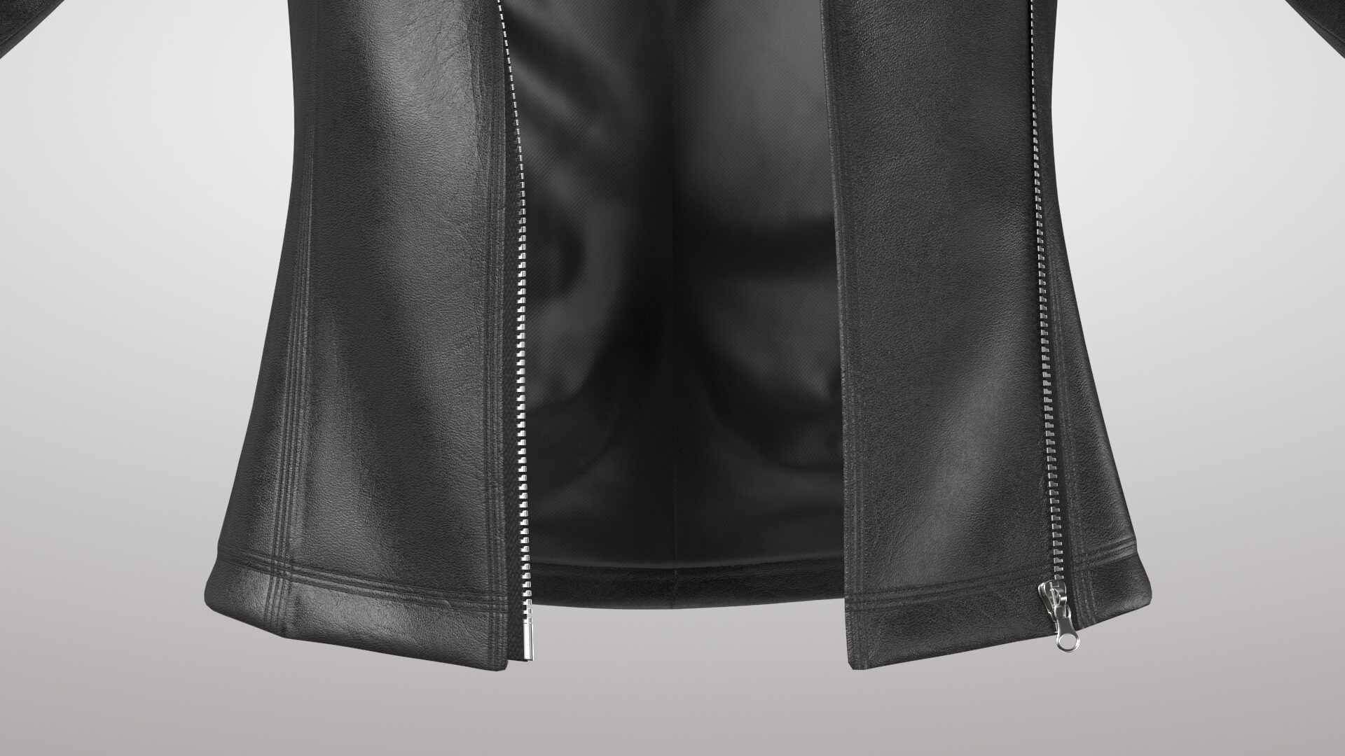 Female Leather Jacket 1v 3D Model