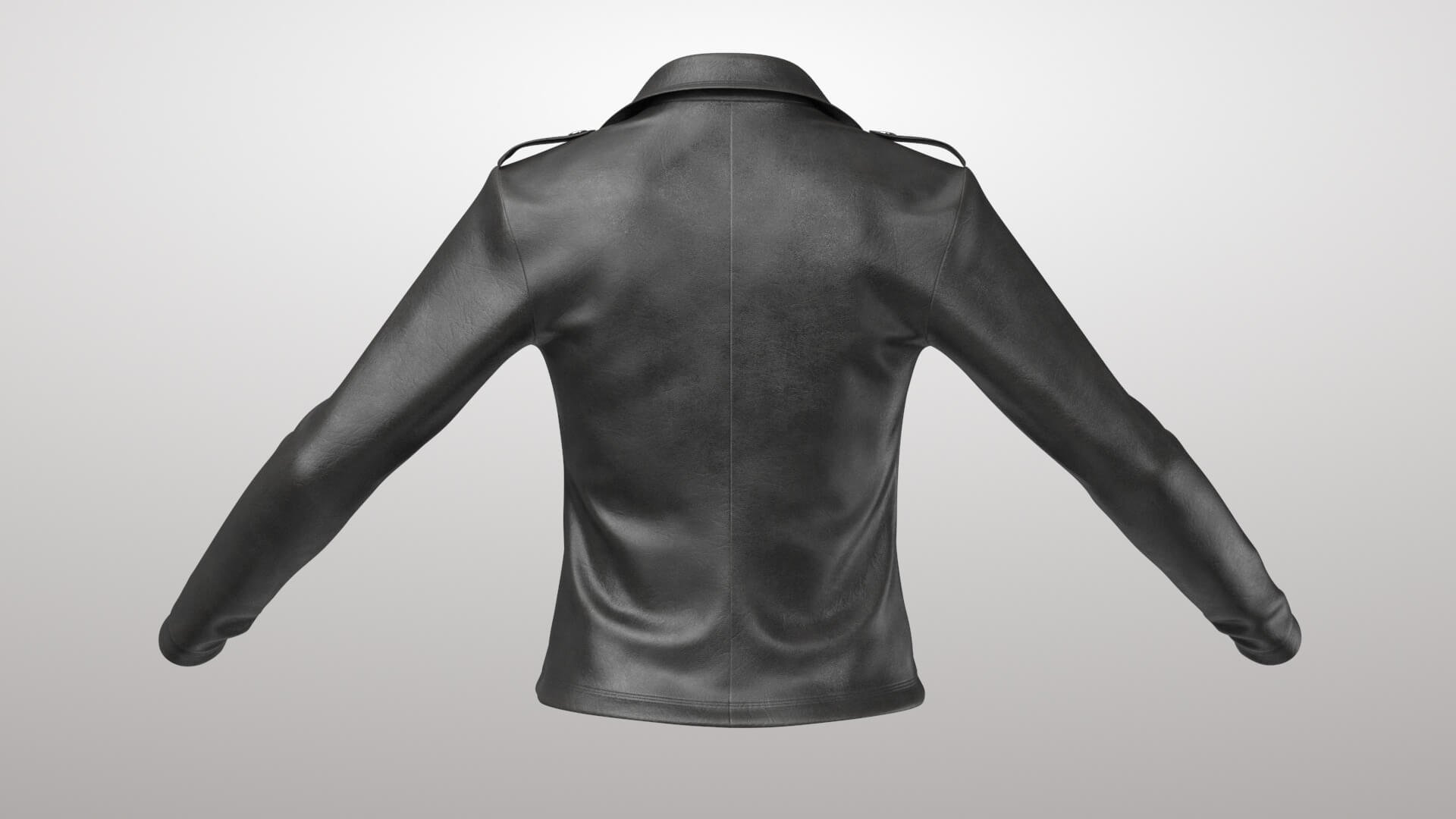 Female Leather Jacket 1v 3D Model