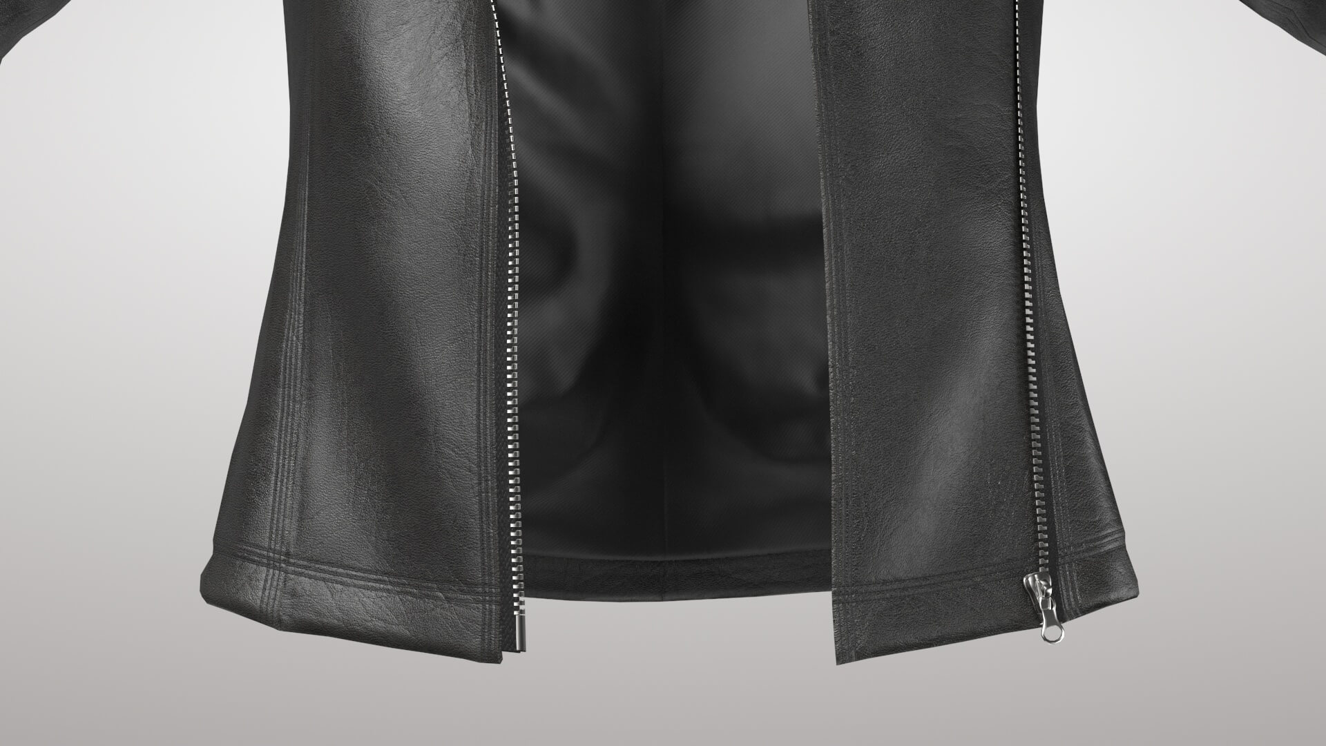 Female Leather Jacket 2v 3D Model