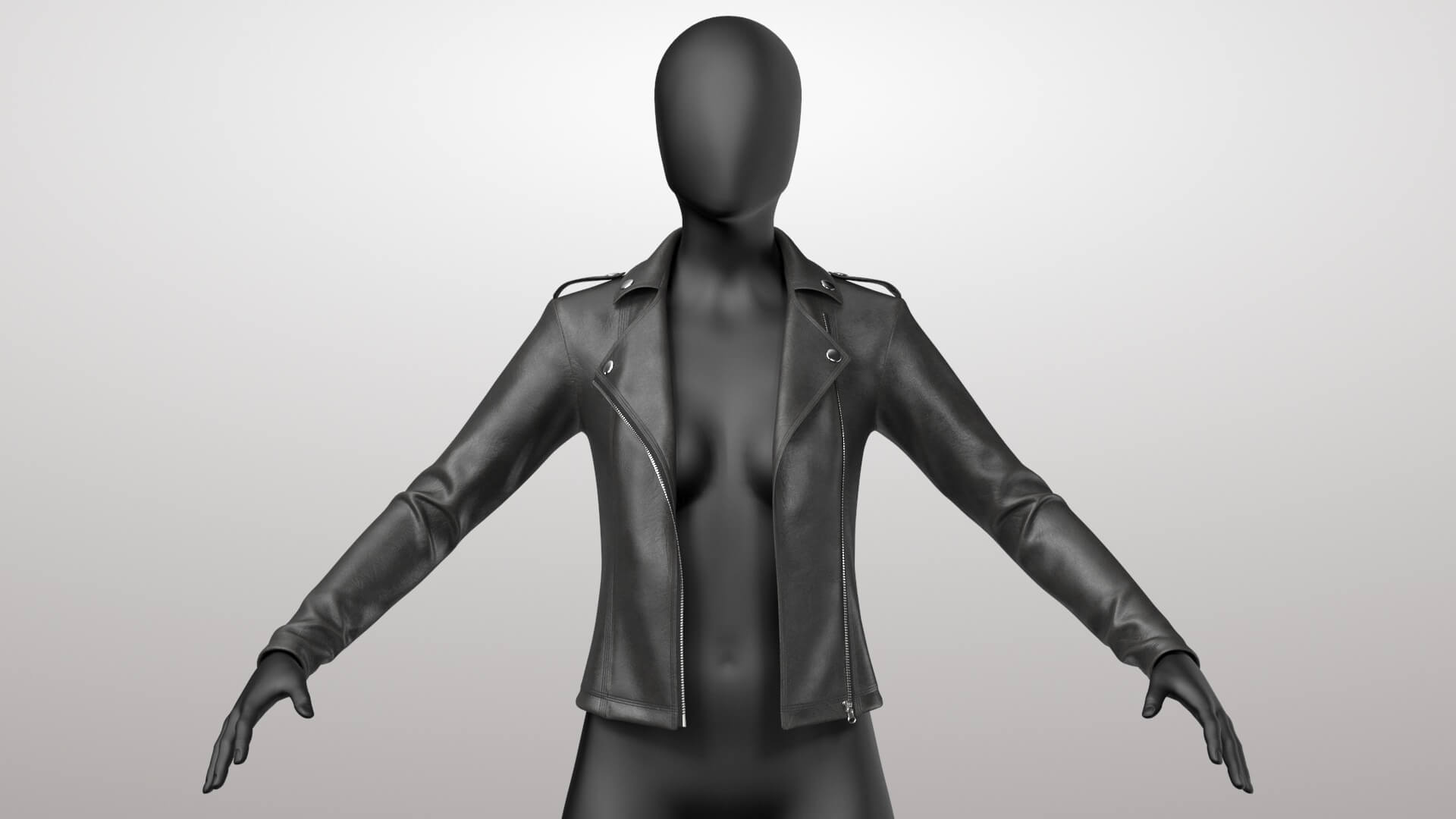Female Leather Jacket Pants and Boots 1v 3D Model