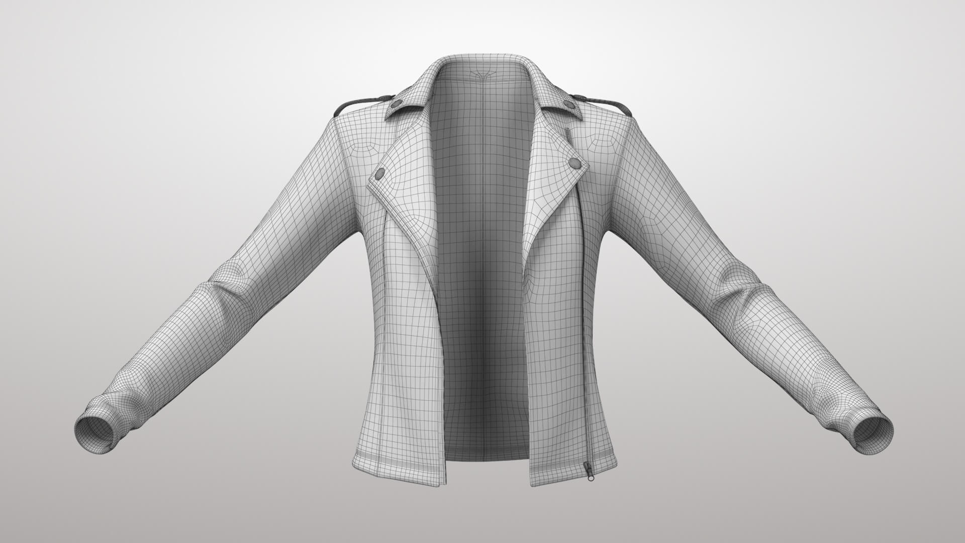 Female Leather Jacket Pants and Boots 1v 3D Model