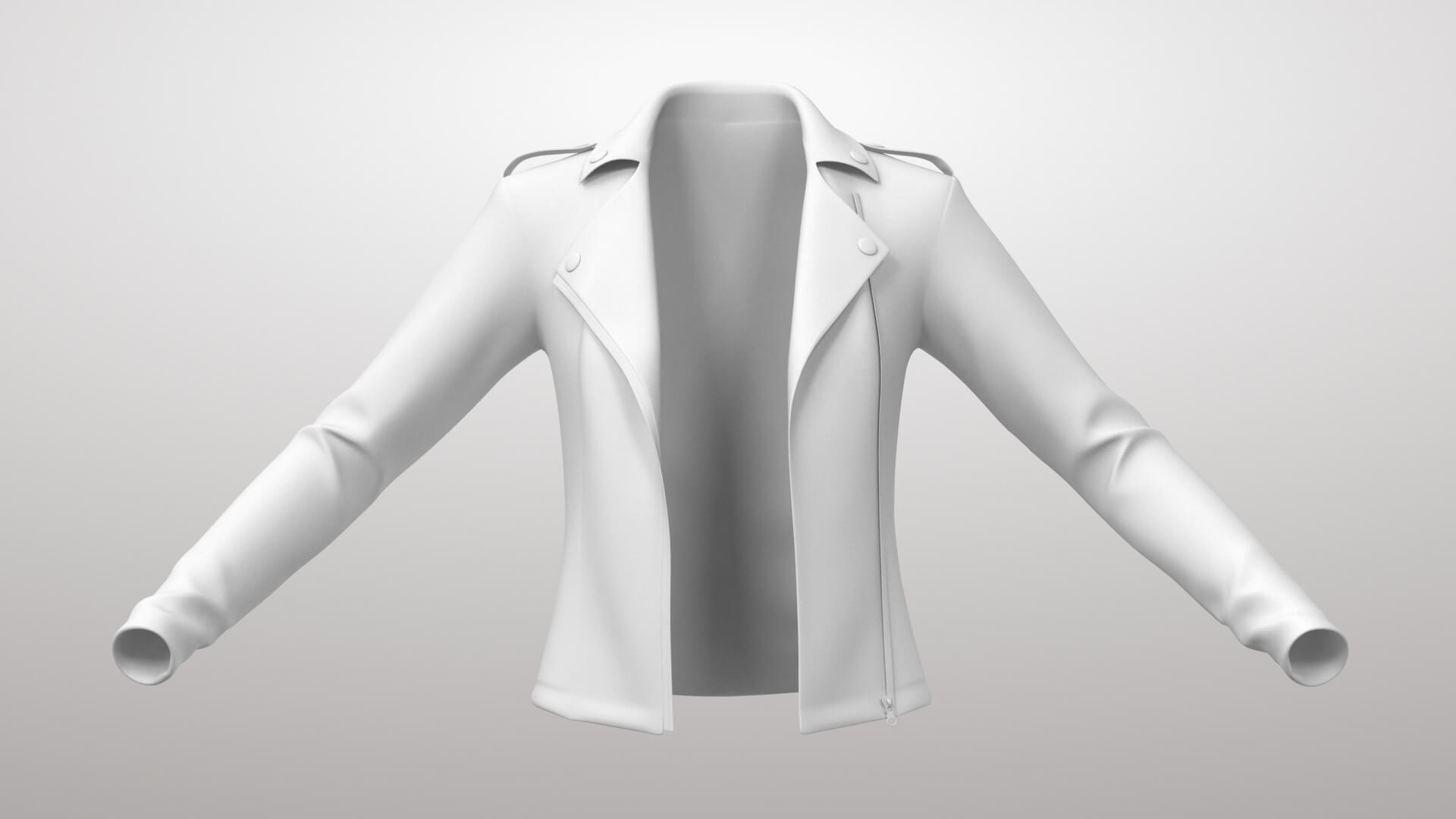 Female Leather Jacket Pants and Boots 1v 3D Model