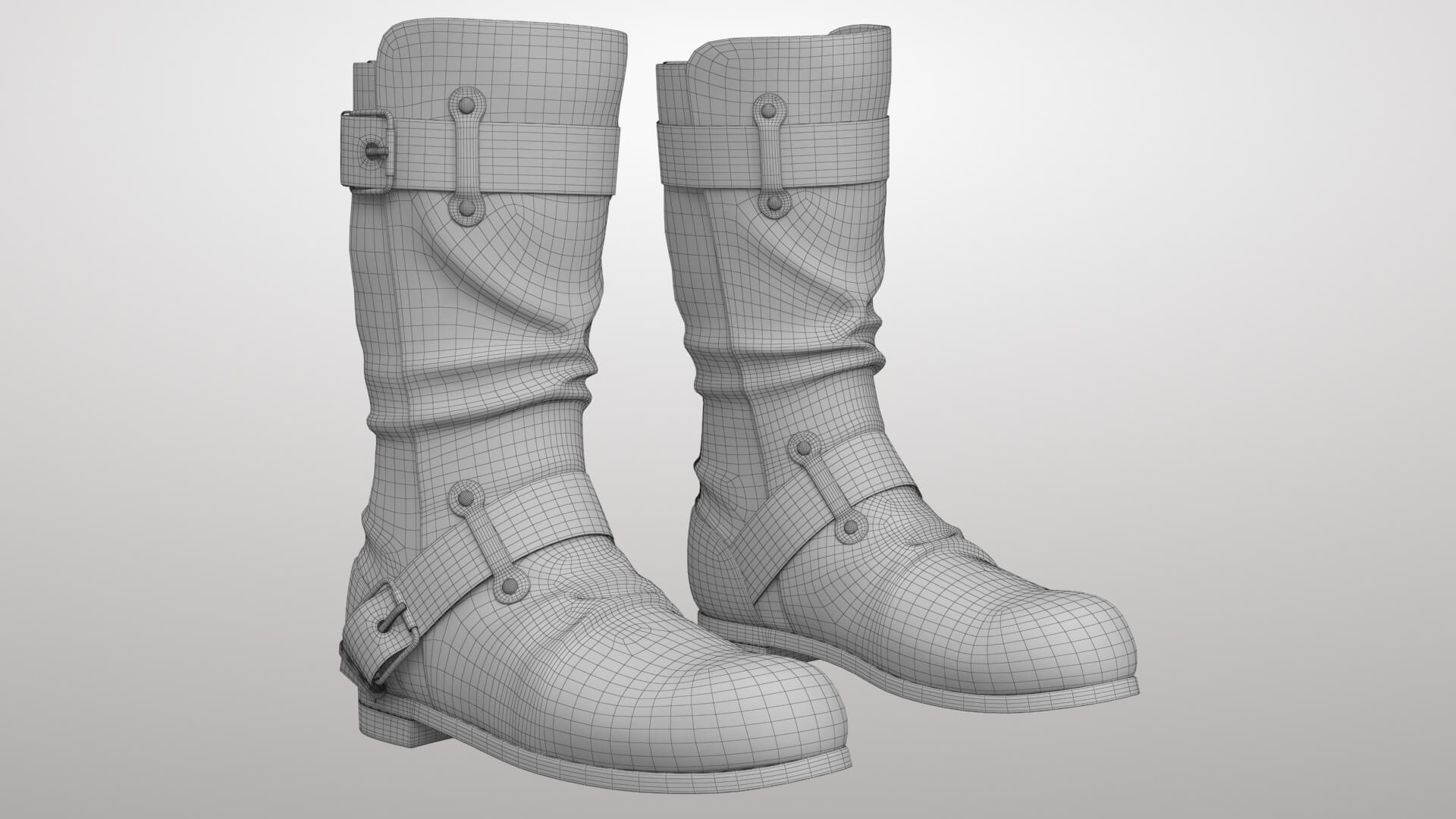 Female Leather Jacket Pants and Boots 1v 3D Model