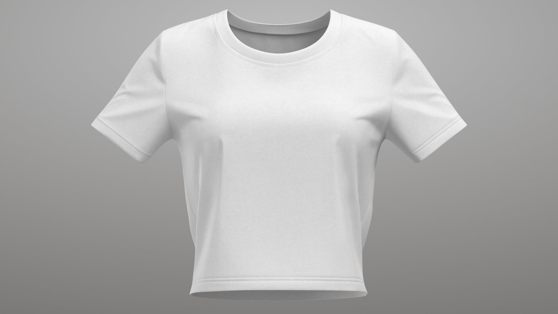 Female Short T-Shirt 3D Model