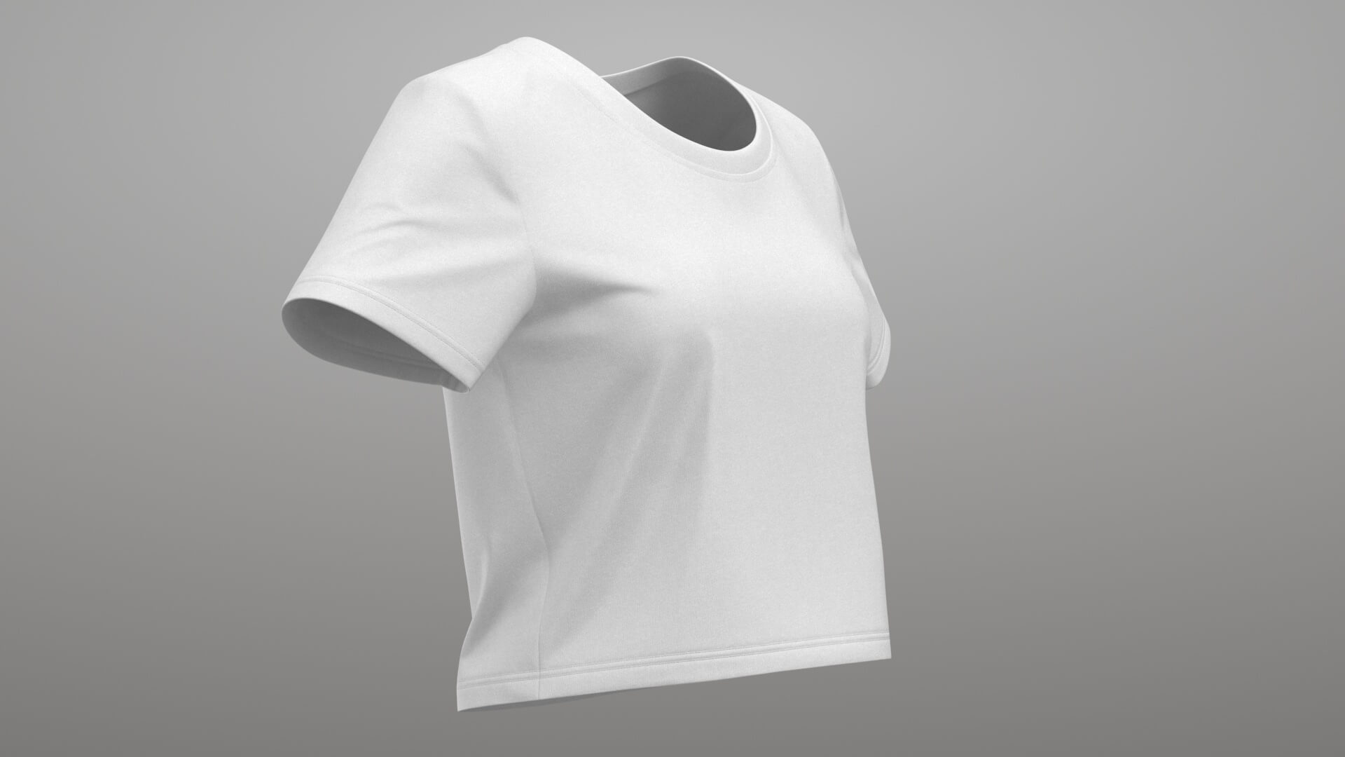 Female Short T-Shirt 3D Model