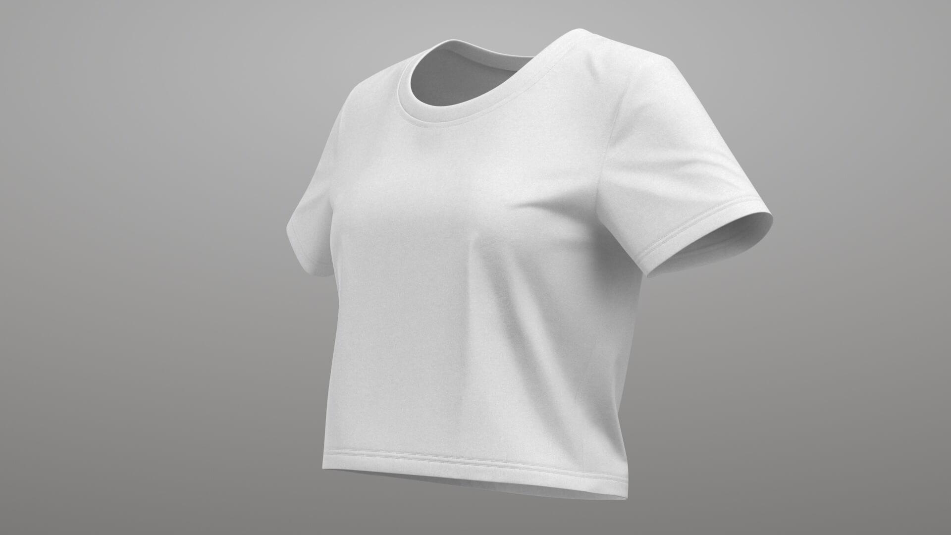 Female Short T-Shirt 3D Model