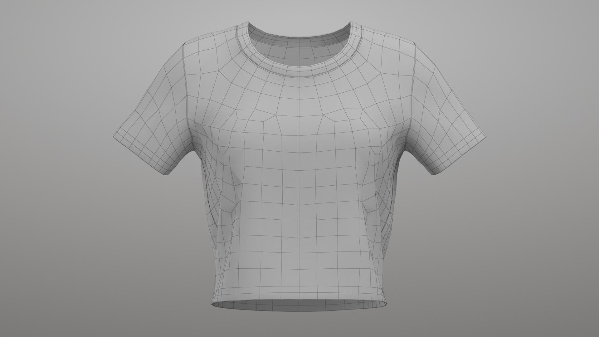 Female Short T-Shirt 3D Model