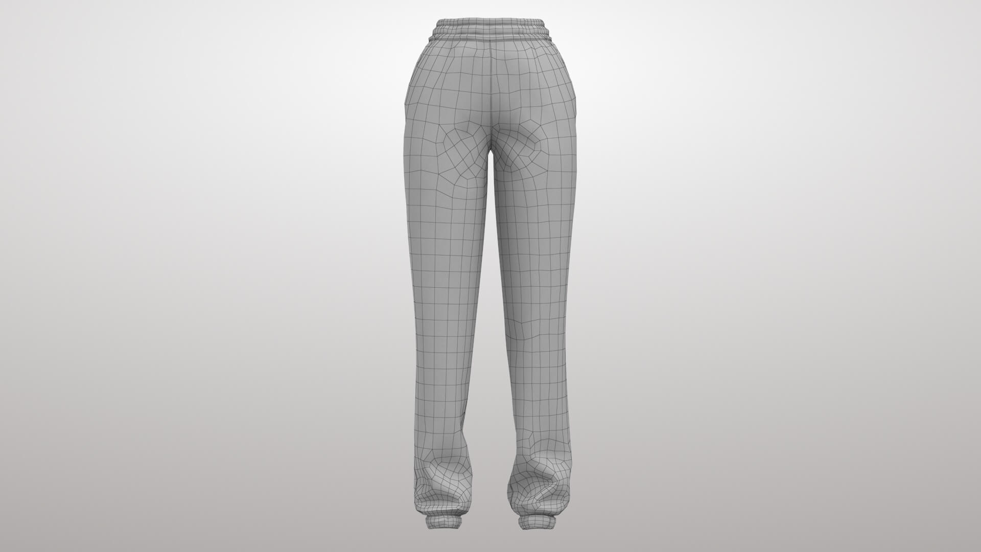 Female Sweatpants 1v 3D Model