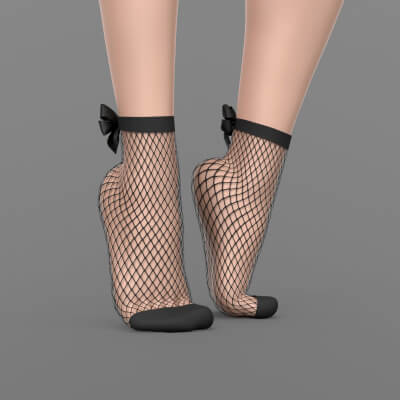 Fishnet Socks with Bow G8 Female