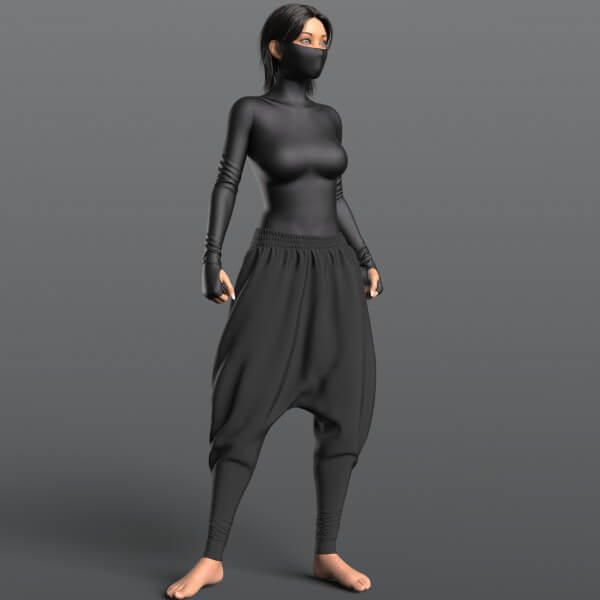 Bodysuit Mask and Wide Pants G8F