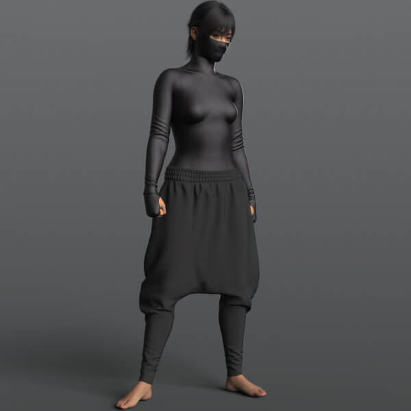 Bodysuit Mask and Wide Pants G9