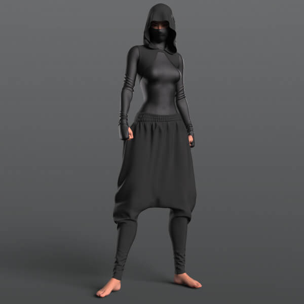 Bodysuit Mask Hood and Wide Pants G9
