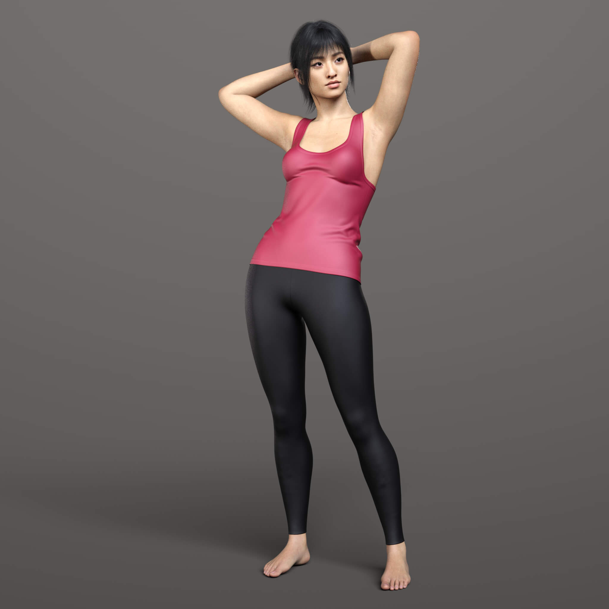 Fitness Tank Top and Leggings 3D Render, Digital Artwork by Elena_Shvets