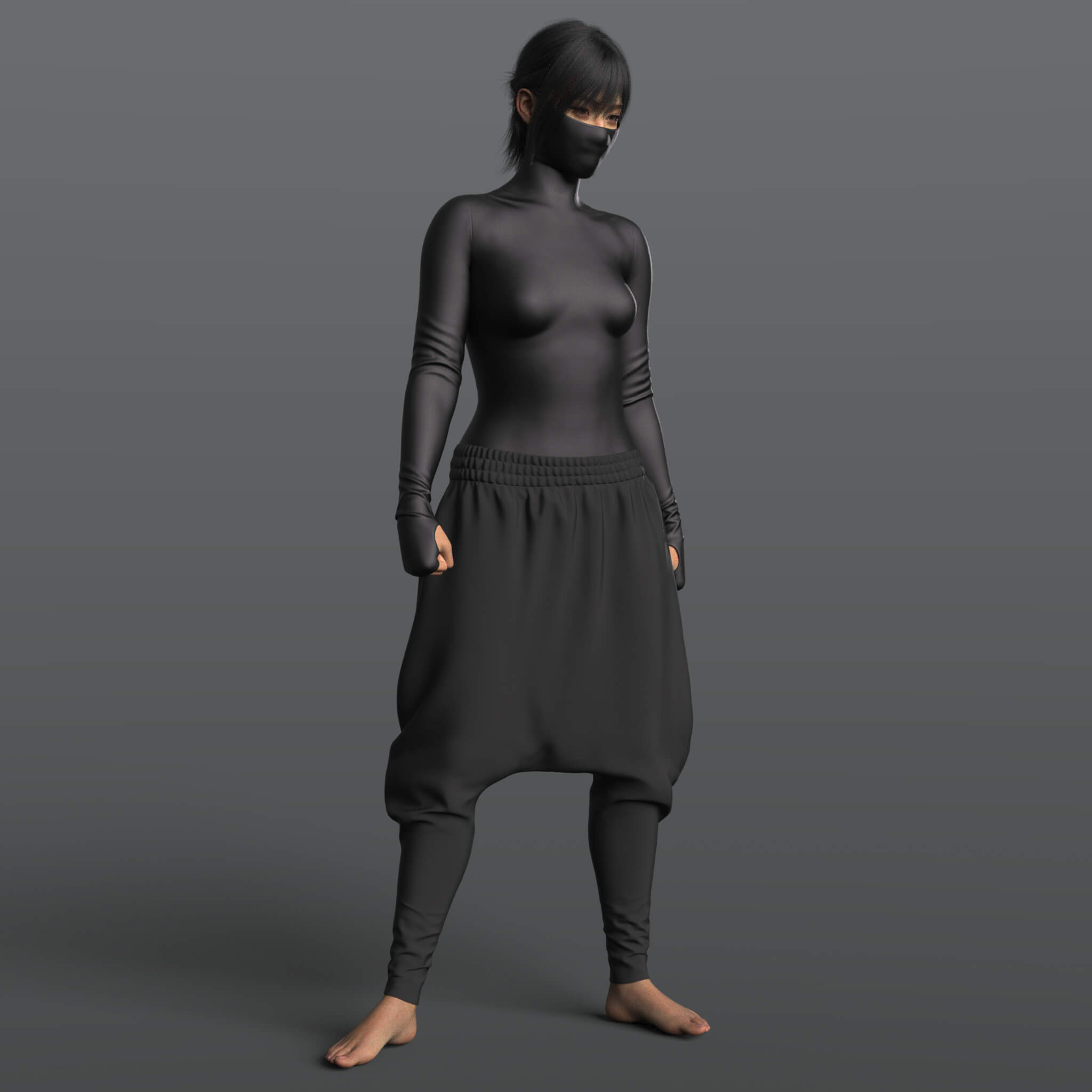 High Boots 4v Body Katana G9 3D Render, Digital Artwork by Elena_Shvets
