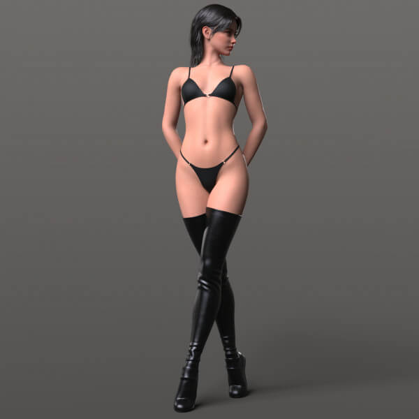 High Boots 4v Panties Straps 4v Bra 03v