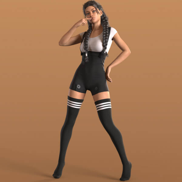 Overall Shirt Stockings G8 Female