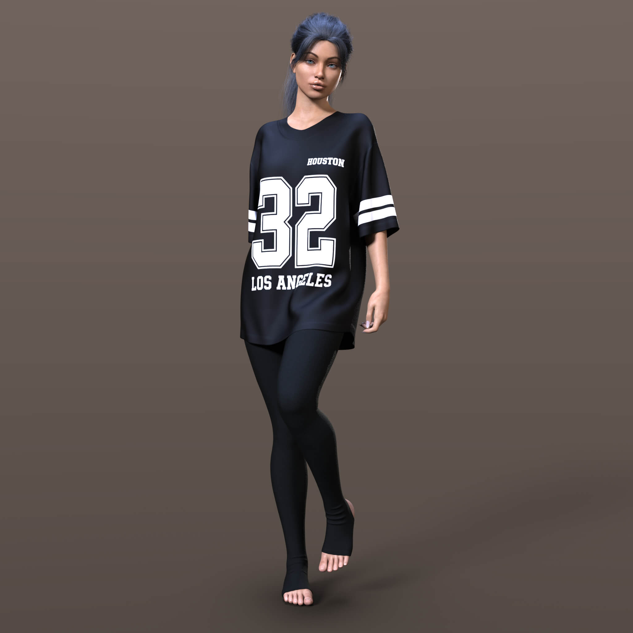 Oversize T-Shirt and Dance Leggings G8F 3D Render, Digital Artwork by Elena_Shvets