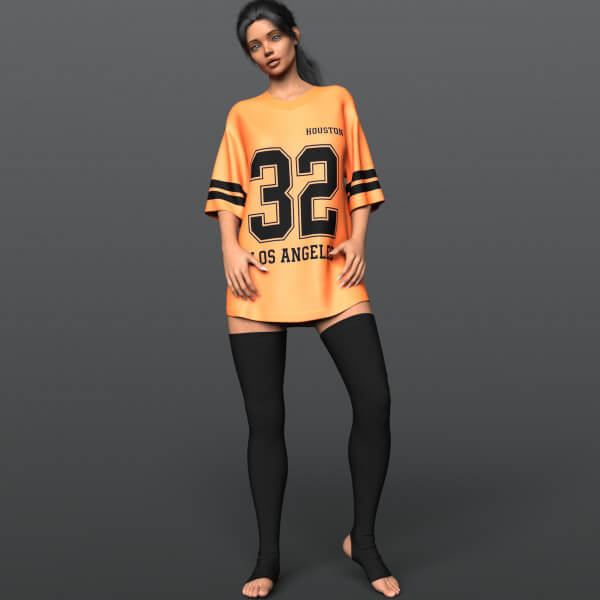 Oversize T-Shirt and Stockings 02v G8F