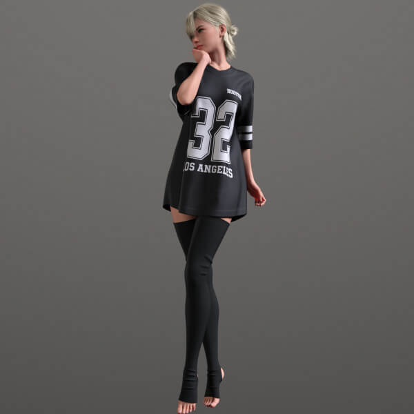 Oversize T-Shirt and Stockings