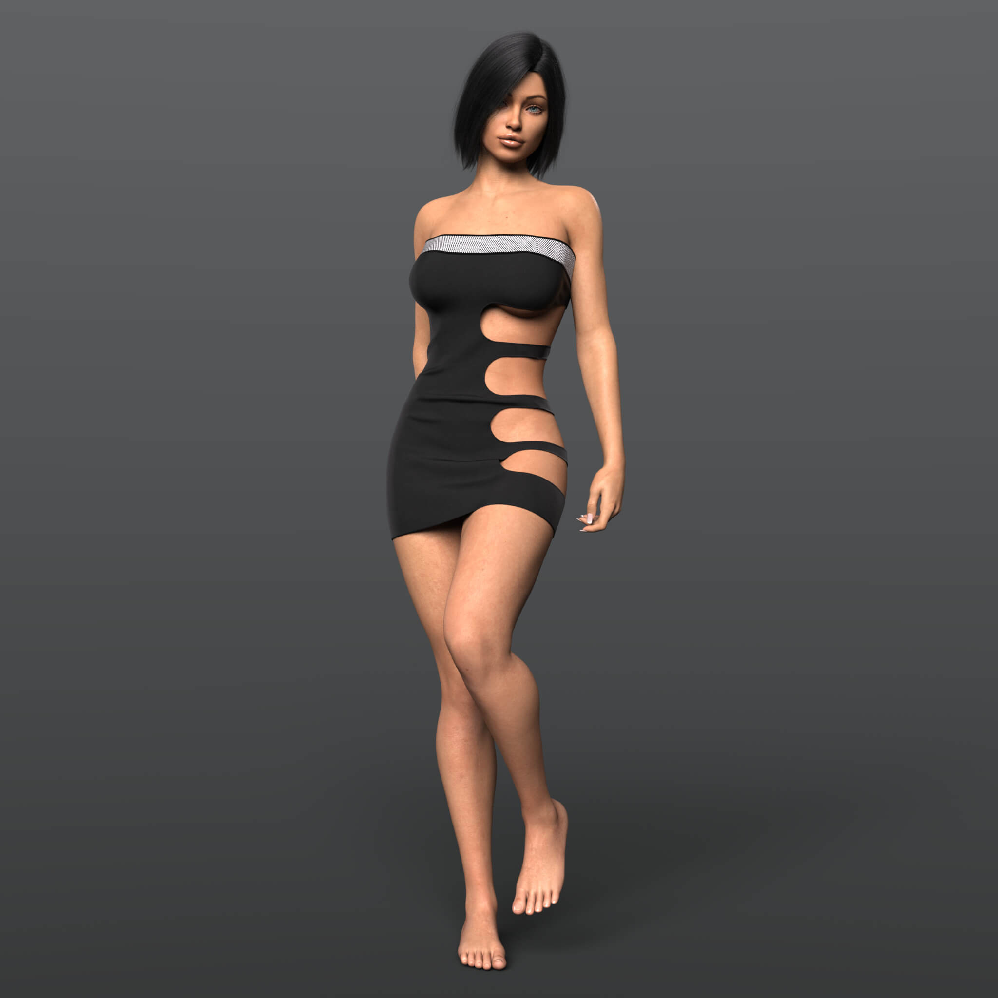 Short Dress 8v G8F 3D Render, Digital Artwork by Elena_Shvets