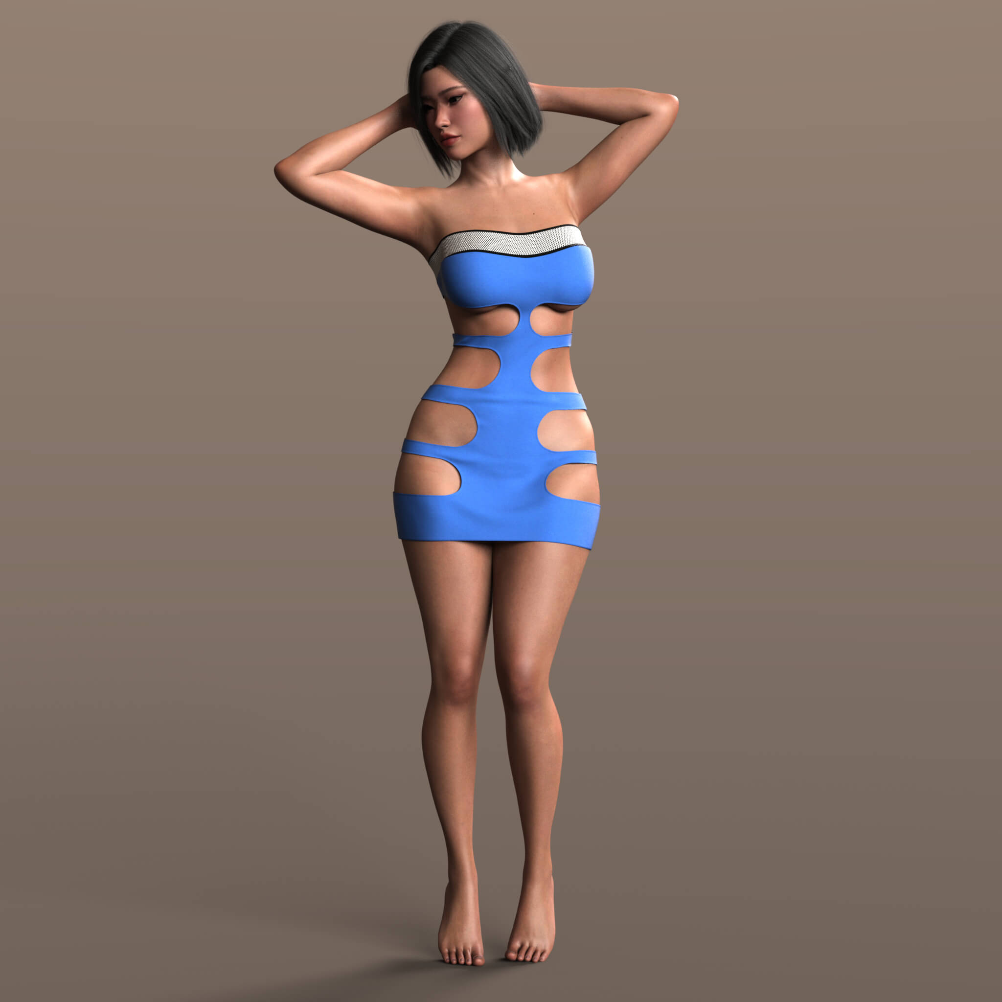 Short Dress 8v G9 3D Render, Digital Artwork by Elena_Shvets