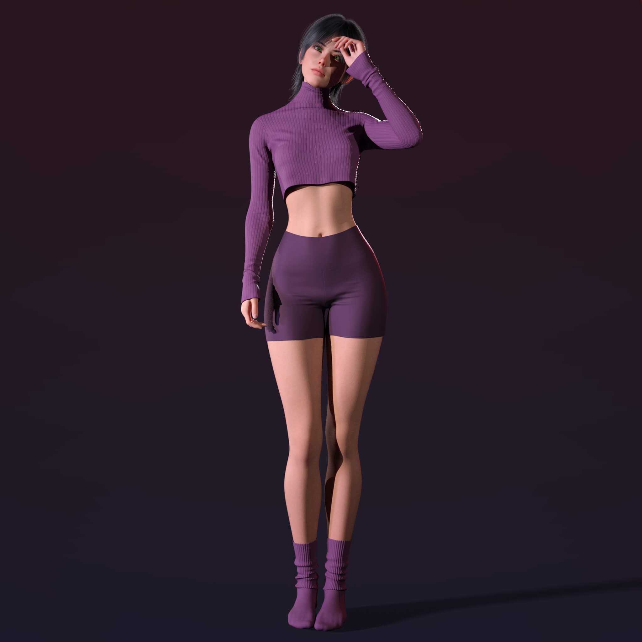 Short Sweater Sports Shorts and Socks 3D Render, Digital Artwork by Elena_Shvets